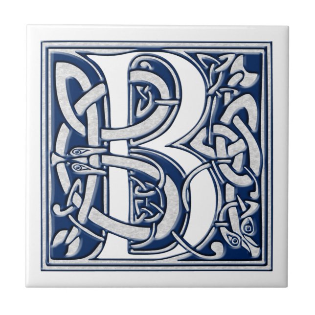 Celtic B Monogram Ceramic Tile (Front)