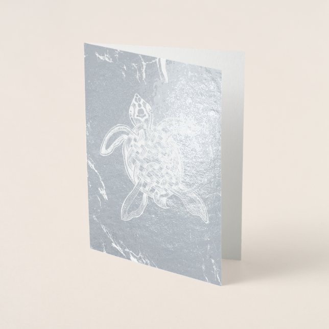 Celtic Baby Sea Turtle (Blank Inside) Foil Card (Front)
