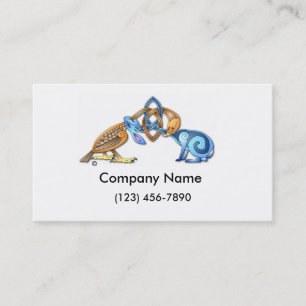 Celtic bird and rabbit business card