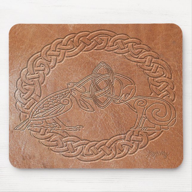 Celtic Bird and Rabbit with Frame Mouse Pad (Front)