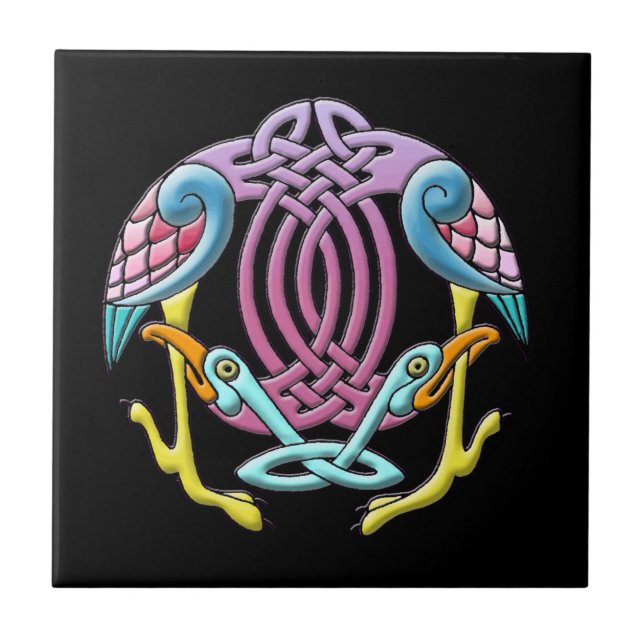 Celtic bird ceramic tile (Front)