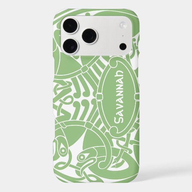 Celtic Bird Circle Pattern Personalised iPhone (Back)