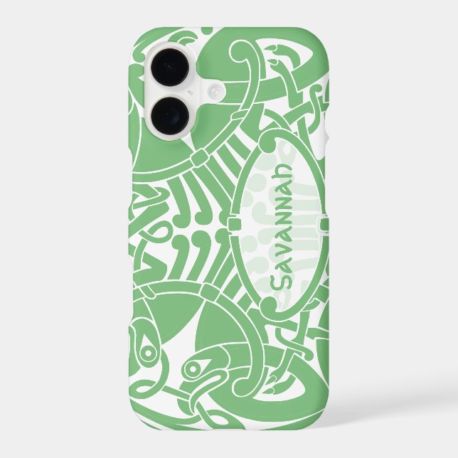 Celtic Bird Circle Pattern Personalised iPhone (Back)