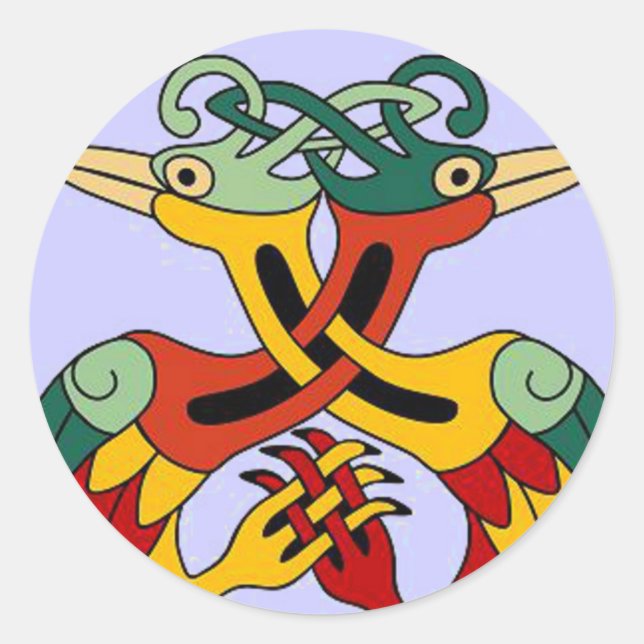 Celtic Bird Classic Round Sticker (Front)