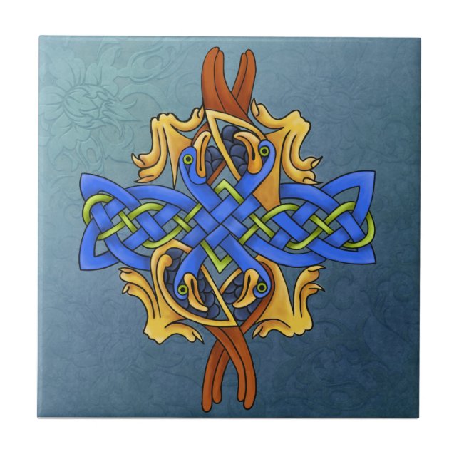 Celtic Birds Ceramic Tile (Front)