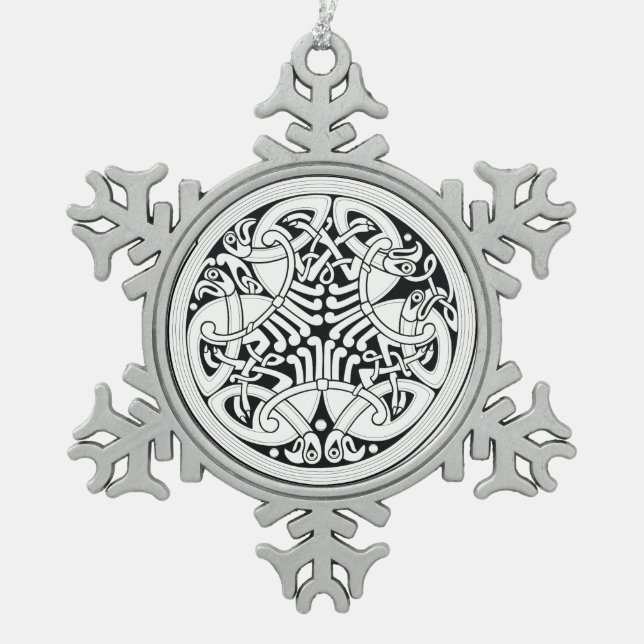 celtic birds pewter ornament (Front)