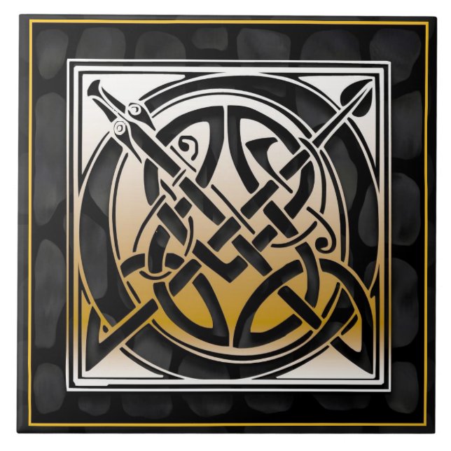 Celtic Black Stone O Monogram Tile (Front)