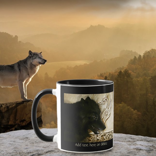 Celtic Black Wolf Mug (Creator Uploaded)