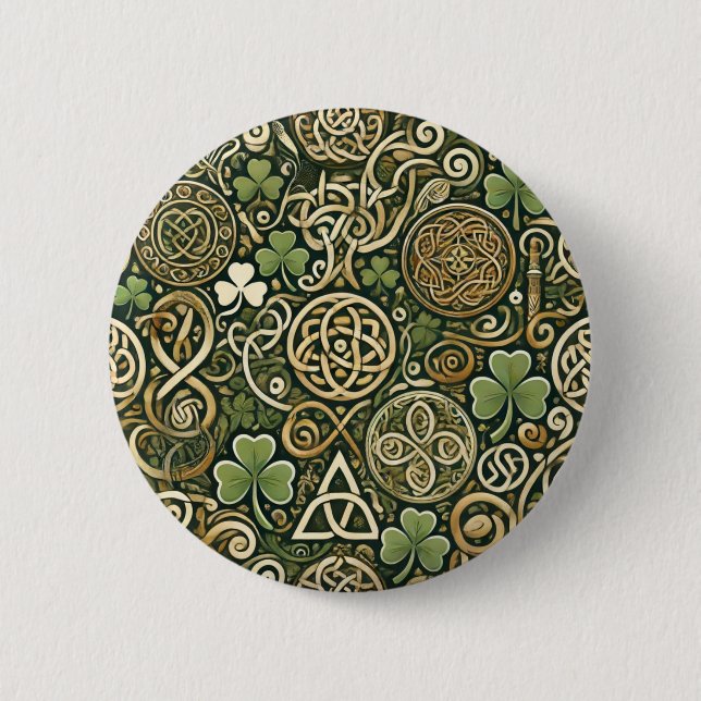 Celtic Bloom 6 Cm Round Badge (Front)