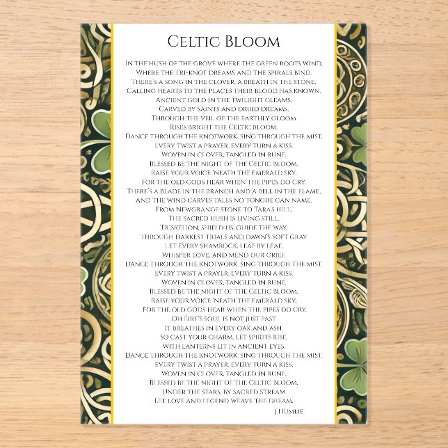 Celtic Bloom Acrylic Invitations (Front)