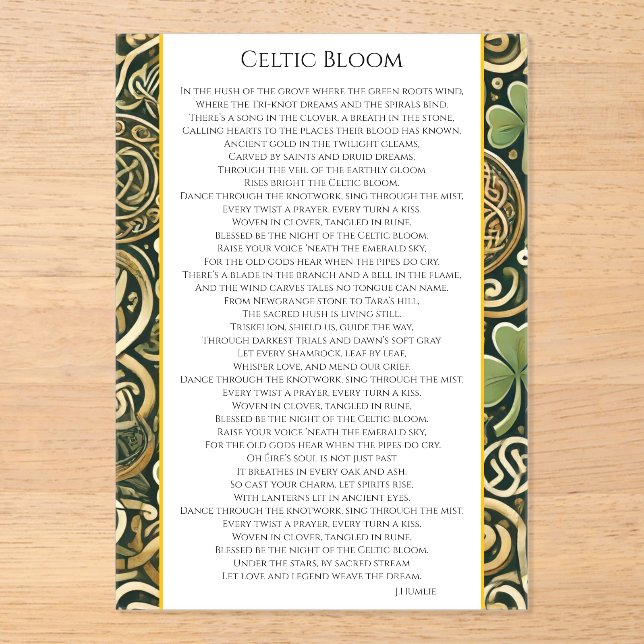 Celtic Bloom Acrylic Invitations (Front)