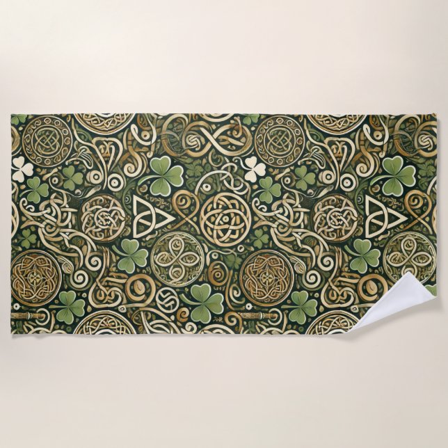 Celtic Bloom Beach Towel (Front)