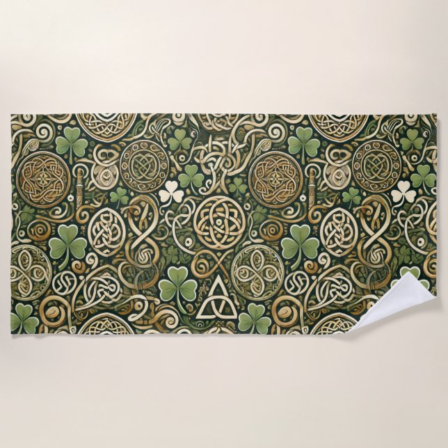 Celtic Bloom Beach Towel (Front)