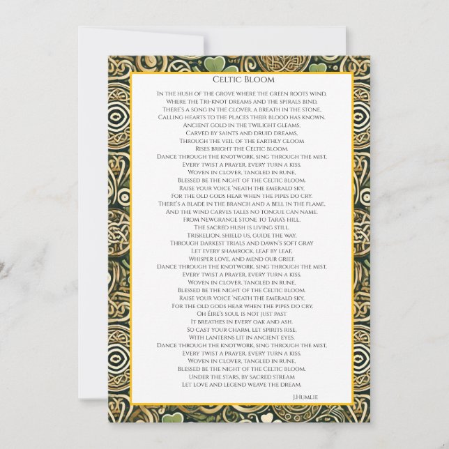 Celtic Bloom Card (Front)