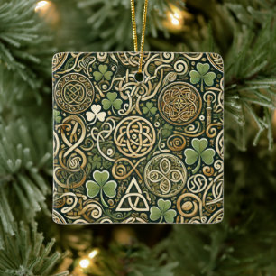 Celtic Bloom Ceramic Ornament