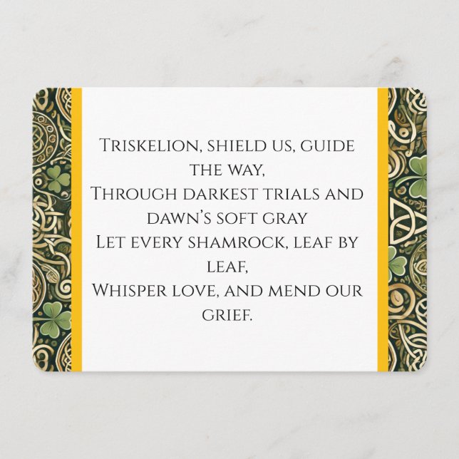 Celtic Bloom Enclosure Card (Front)