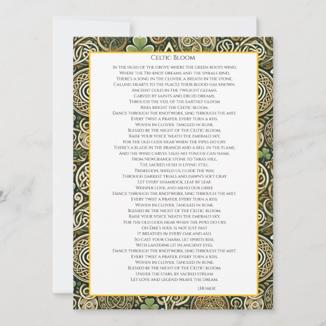 Celtic Bloom Invitation (Front)