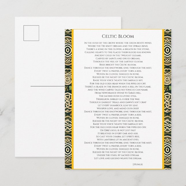 Celtic Bloom Invitation Postcard (Front/Back)