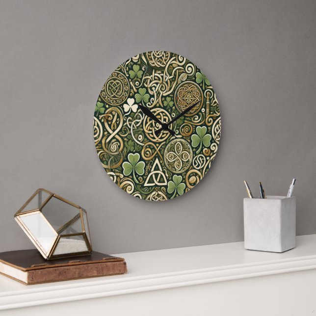 Celtic Bloom Large Clock (Office)