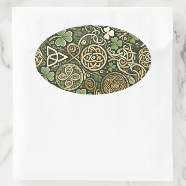 Celtic Bloom Oval Sticker (Bag)