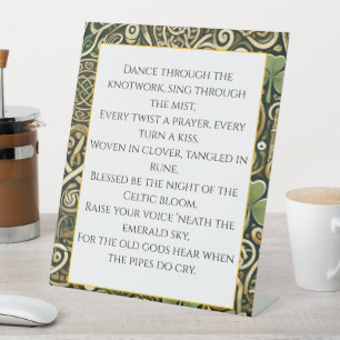 Celtic Bloom Pedestal Sign
