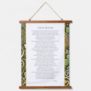 Celtic Bloom Poetry Hanging Tapestry