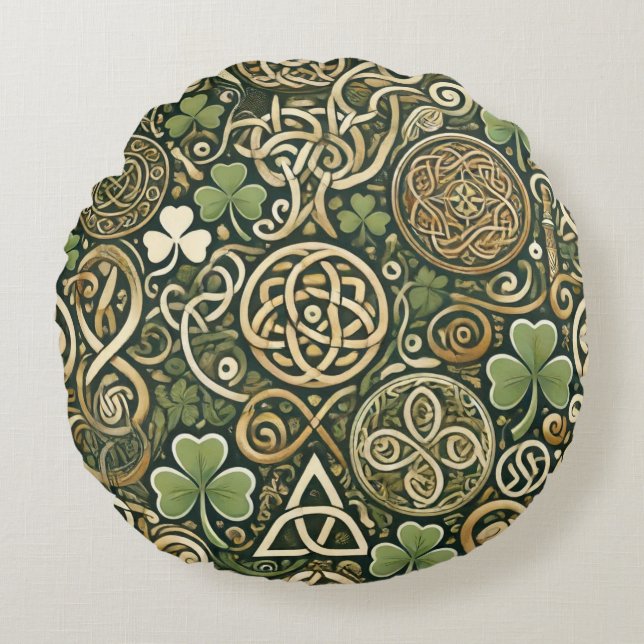 Celtic Bloom Round Cushion (Front)