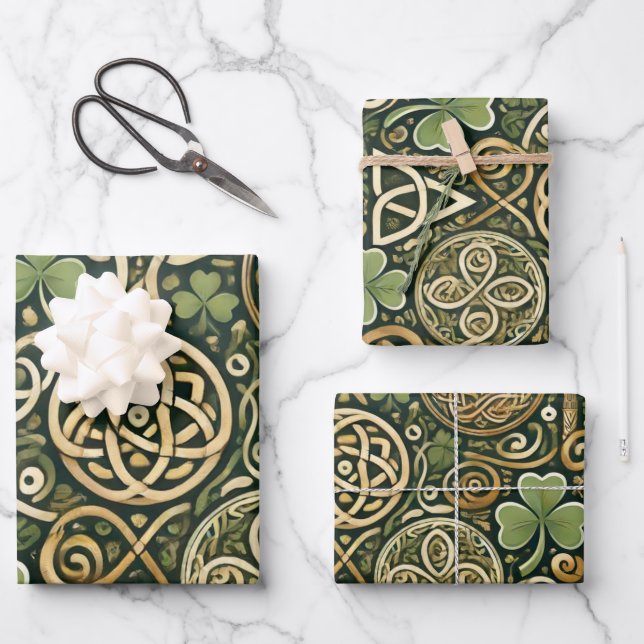 Celtic Bloom Wrapping Paper Sheet (Front)