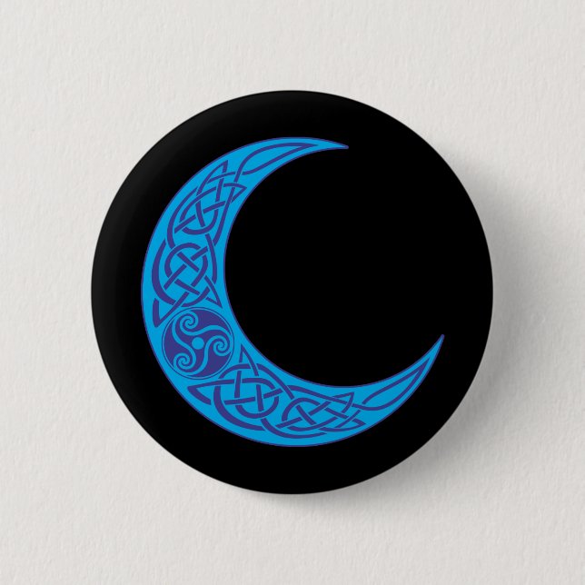 Celtic Blue Moon 6 Cm Round Badge (Front)