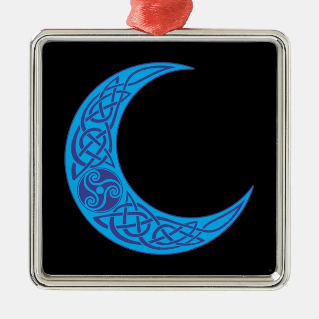Celtic Blue Moon Metal Ornament (Front)