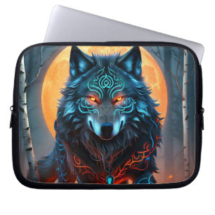 Celtic Blue Wolf Laptop Sleeve