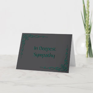 Celtic Border Deepest Sympathy Card: Green & Black Card