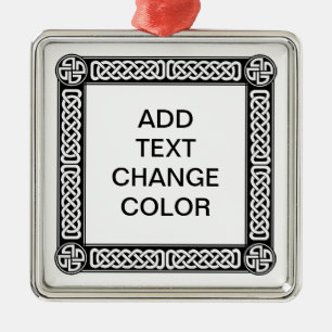 Celtic border on any colour metal tree decoration