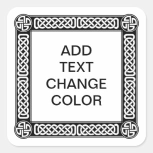 Celtic border on any colour square sticker