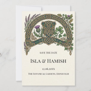 Celtic Botanical Save the Date Card