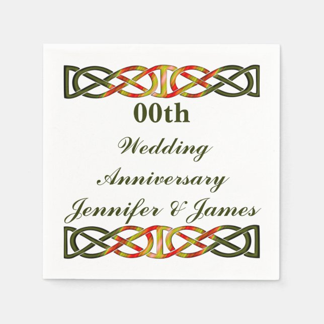 Celtic Braid Wedding Anniversary Napkin (Front)