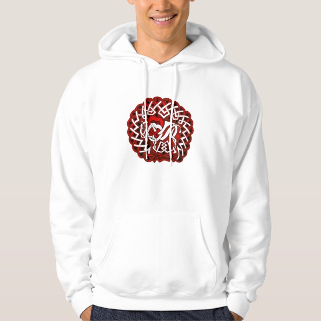 Celtic Buffalo/Bison, red Hoodie (Front)