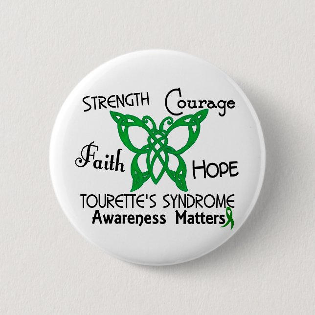 Celtic Butterfly 3 Tourette’s Syndrome 6 Cm Round Badge (Front)