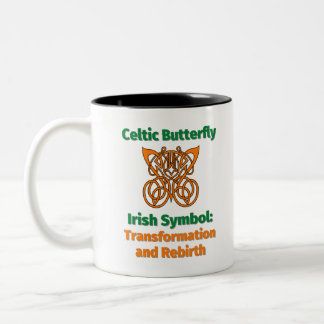 Celtic Butterfly Irish Symbol: Transformation and Two-Tone Coffee Mug