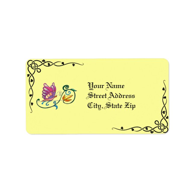 Celtic Butterfly & Vine Address Labels (Front)