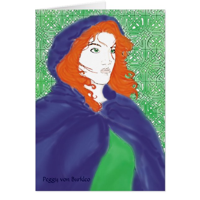 Celtic Card, Bridget & Knotwork Design (Front)
