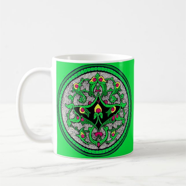 Celtic cartouche coffee mug (Left)