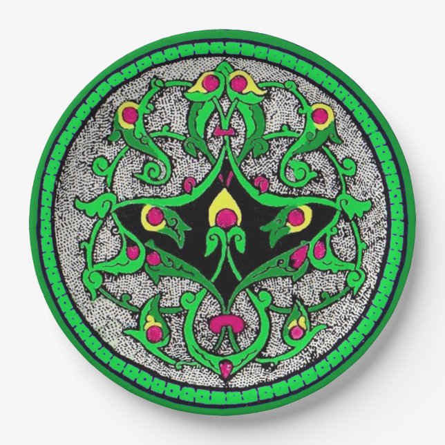 Celtic cartouche paper plate (Front)