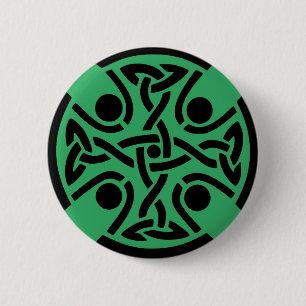 Celtic Christian cross  6 Cm Round Badge
