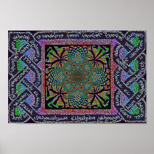Celtic Christian Hebrew names of YHWH knot Poster