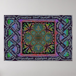 Celtic Christian Hebrew names of YHWH knot Poster