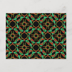 Celtic Christmas Holly Wreath Pattern Holiday Postcard