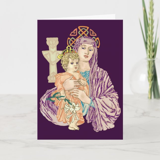 Celtic Christmas Madonna Holiday Card (Front)
