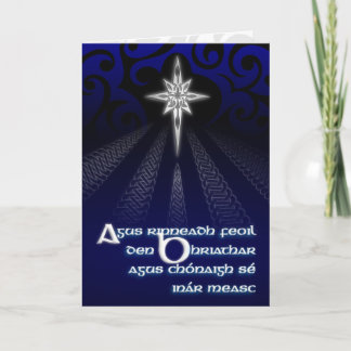 Celtic Christmas Star (Gaeilge) Holiday Card