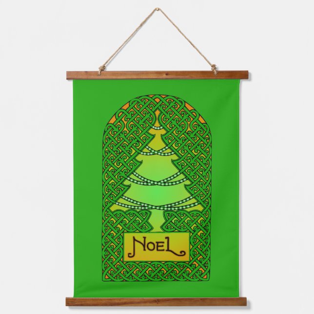 Celtic Christmas Tree Hanging Tapestry (Front)